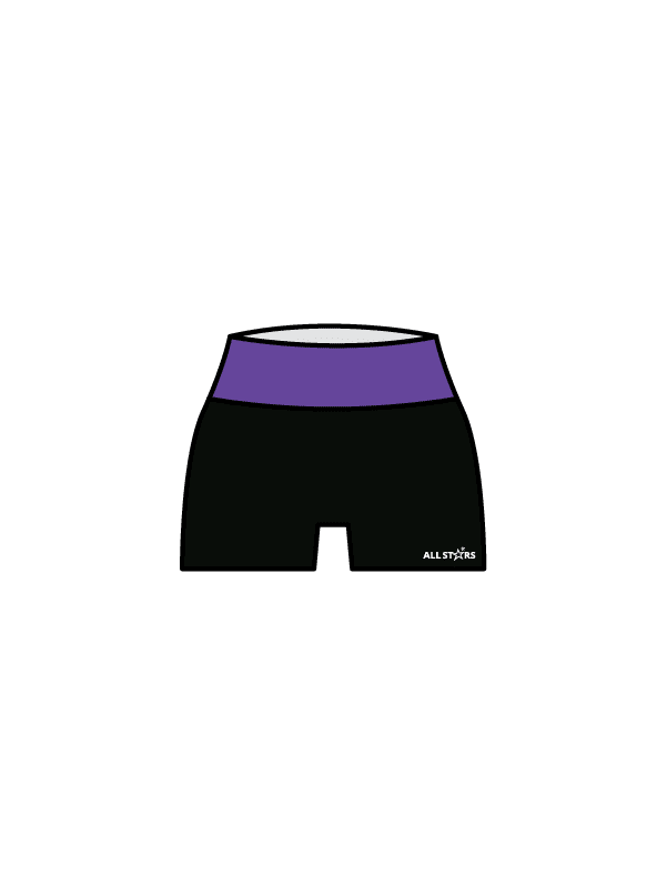 ALL STARS PERFORMING ARTS - YOGA SHORTS BLACK/PURPLE (IN-STOCK)