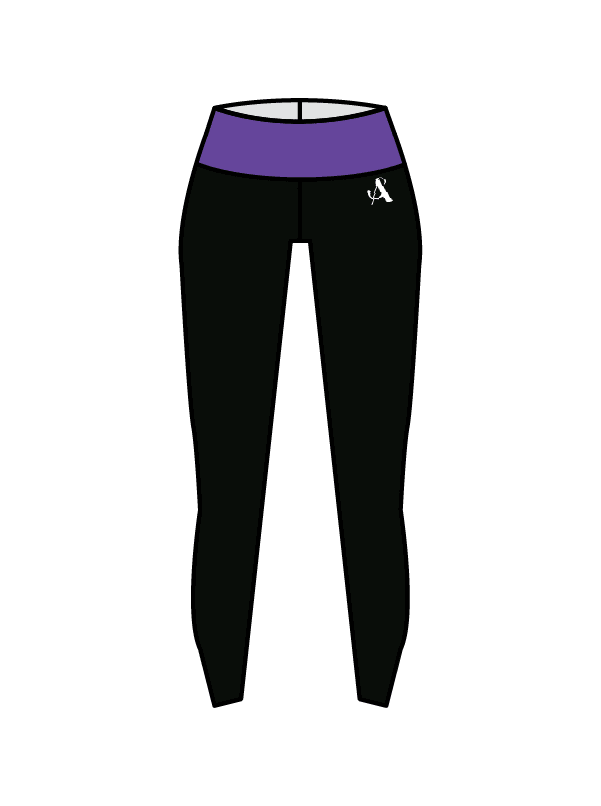 AUDREY SPENCER DANCE - YOGA LEGGINGS BLACK/PURPLE (IN-STOCK)