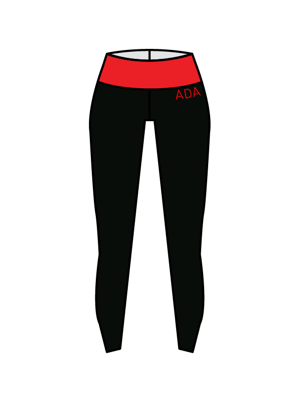 ARABESQUE DANCE ACADEMY - YOGA LEGGINGS BLACK/RED (IN-STOCK)