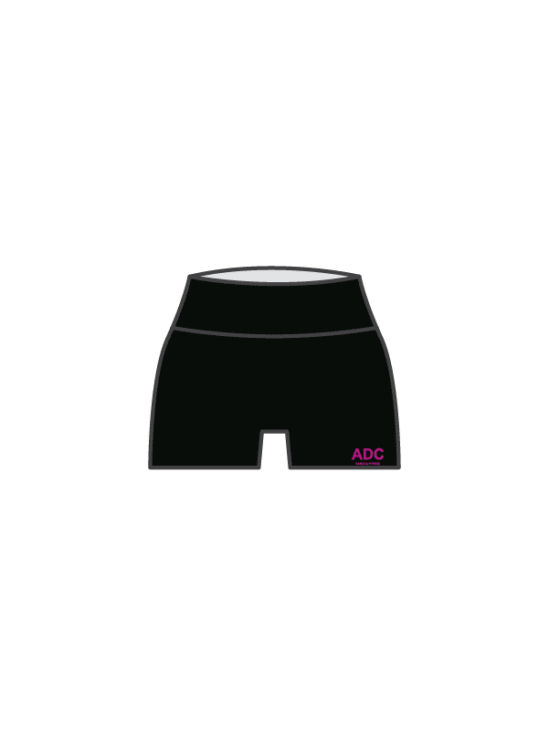 ADC DANCE & FITNESS - YOGA SHORTS BLACK (IN-STOCK)