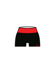 ARABESQUE DANCE ACADEMY - YOGA SHORTS BLACK/RED (IN-STOCK)