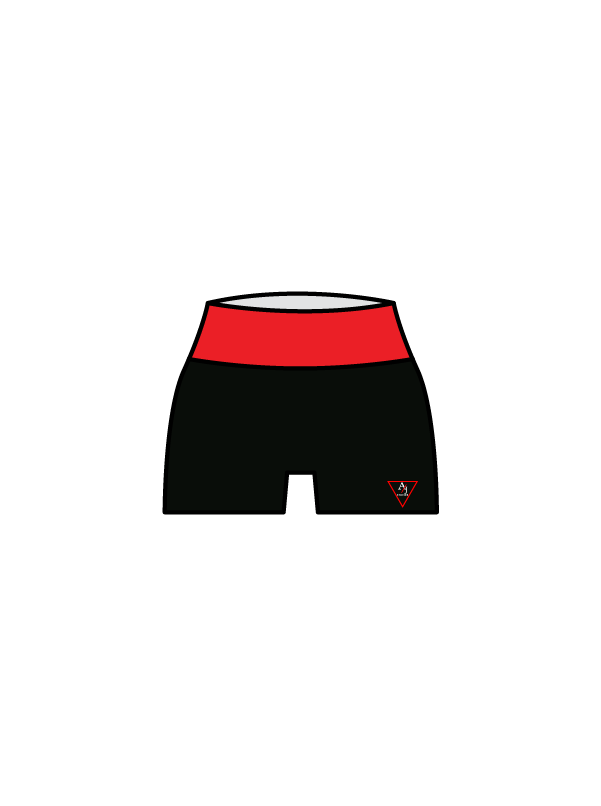 AJ STUDIOS - YOGA SHORTS BLACK/RED (IN-STOCK)