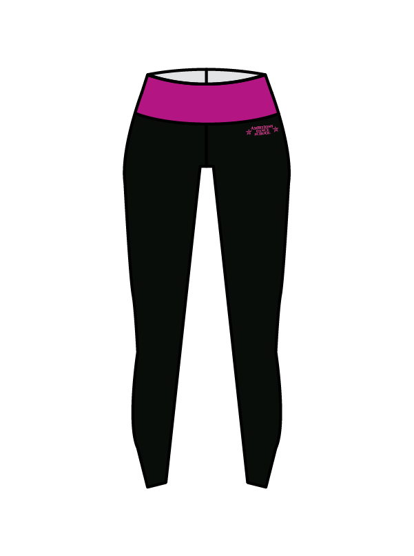 AMBITIONS DANCE SCHOOL - YOGA LEGGINGS BLACK/PINK (IN-STOCK)
