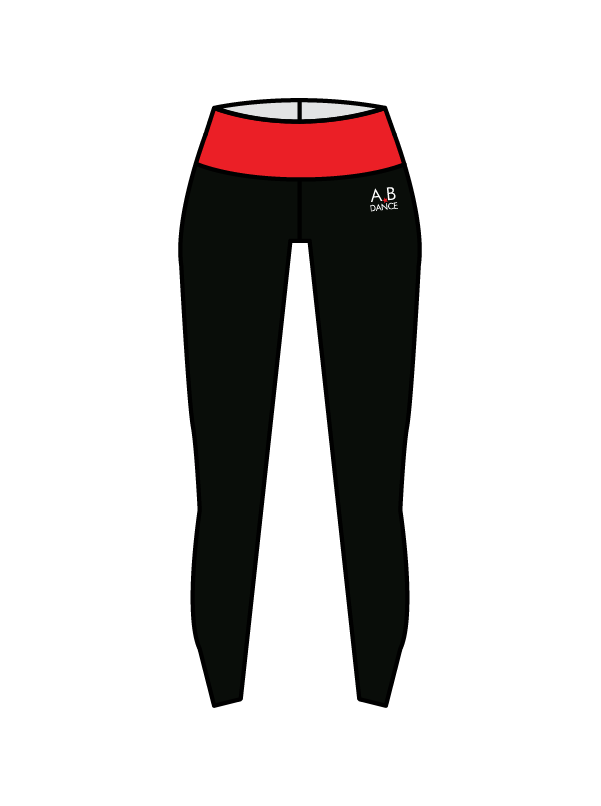 AB DANCE - YOGA LEGGINGS BLACK/RED (IN-STOCK)