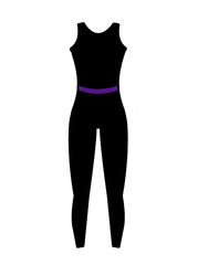 AERIAL NINJAS - BAND/HIGH BACK CATSUIT BLACK (BESPOKE)