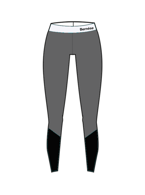 BERNESE - ANKLE PANEL LEGGINGS GREY/BLACK NET (BESPOKE)